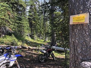 "Temporary" Parking for motorbikes near Eagle Lake spur trail