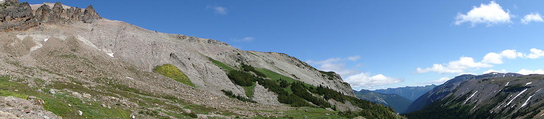 Pano3 from lunch spot above Glacier Basin.