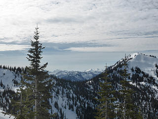 First views of Mt. Daniel over the Frosty Pass