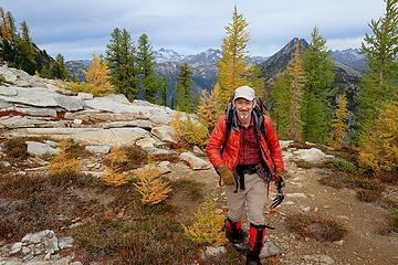 Happy to hike near larches