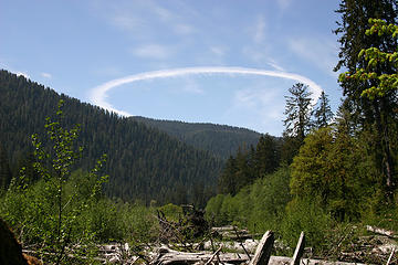 Unusual cloud formation blows into the Hoh River valley.