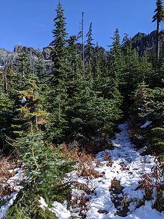 A few inches on the trail