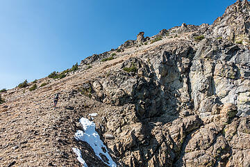 climbing up to the summit ridge