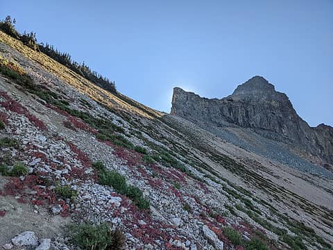 Looking back at the route down and Citadel