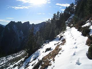 fresh prints looking back towards vicinity of kendall