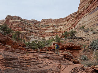 Climbing out Chimney Fork