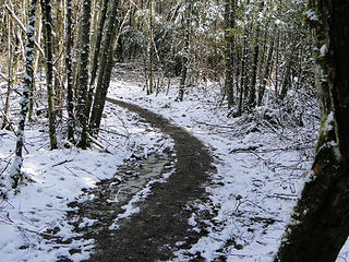 Snow off to side of trail ~ 1430 feet.