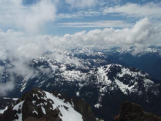 View to the south with clouds building.