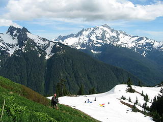 Descending fall line back to camp