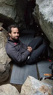Itai in our rock bivy