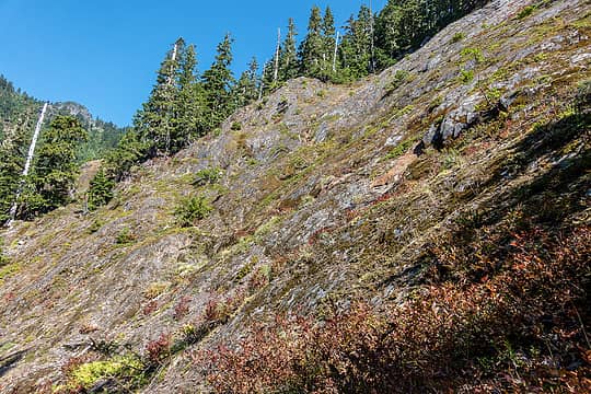 steep rock guarding the ridge