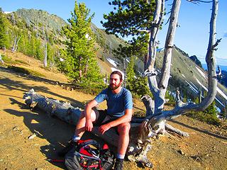 Dane resting at the pass