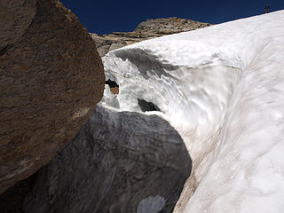 Snow Cave on Kyes (Mike at Top Right for Reference)