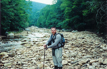 Rob standing in the Red River, Dolly Sods Wilderness, WV once upon a time.
