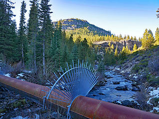 Anti-Zombie fortification. 
Tumalo Falls Winter Road walk, Bend OR, 1/1/18