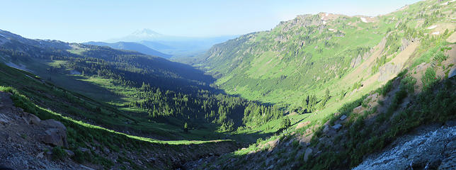 Near the head of the Goat Creek Basin with Goat Ridge right.