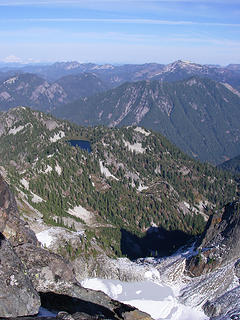 Chair Peak Lake, Gem Lake, and Glacier Peak in the distance