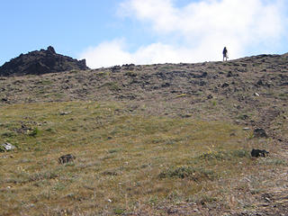 Hiker ahead on trail to Buckhorn.