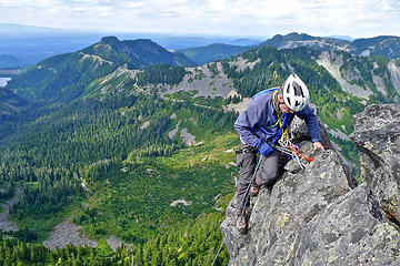 Martin rappelling off Bessemer