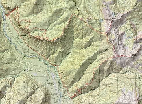 GPS track of Noble Knob and Mutton traverse