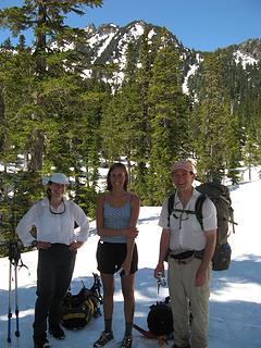 Happy to reach open snowy country, with Tommy Thompson summit at upper left.