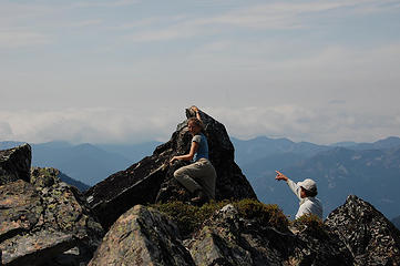 Steve points out Tisha's false summit