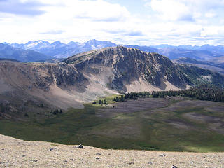 Ashnola Mtn 7780' and Whistler Basin  from Sand Ridge.