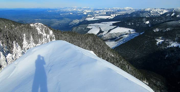 Looking west, from the summit cornice.