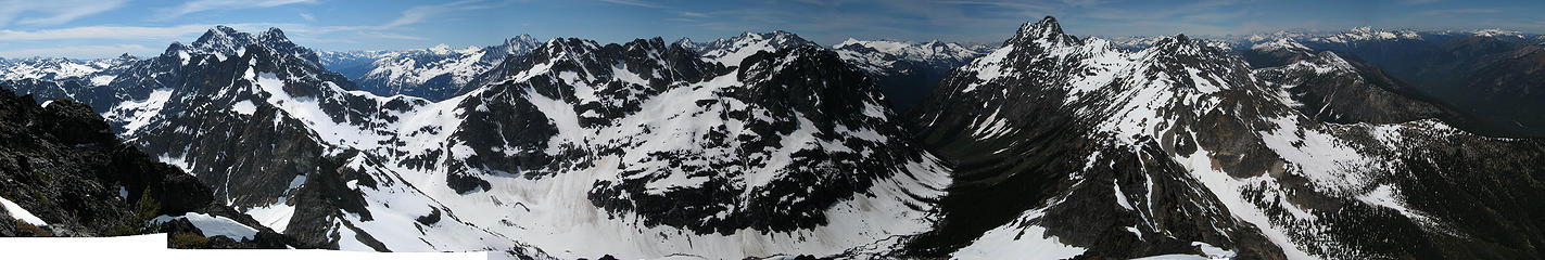 Graybeard summit panorama from southeast to northwest