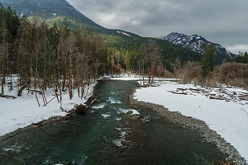 Photo taken from the bridge, looking northwest.