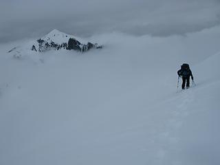 Near the top of the Icy Glacier, Ruth Mountain in the background