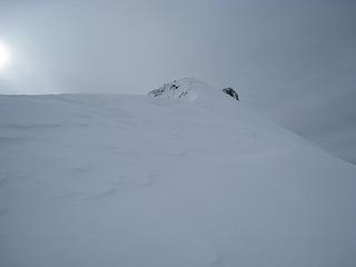 final ridge heading up to middle chiwaukum - some previous slab breaks were noted (about 4-inches deep)