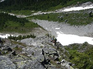 Josh above the dirty class 4 slabs