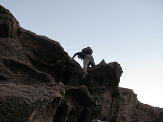 downclimbing the crux