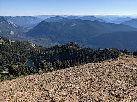 Looking back at the route up and Deadhead Lake