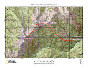 Route up to Baldy and Grey Wolf via Maynard Burn trail