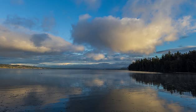 Clouds at Penrose Point State Park today.