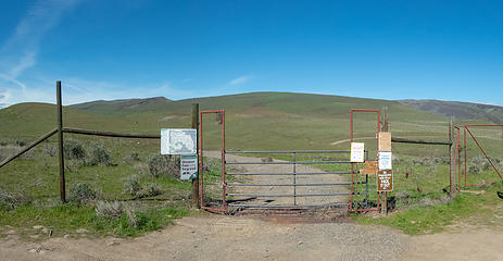Temporary closure at gate, .7 mile road walk from the actual trailhead