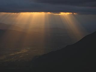 fire in the sky above Mt Si