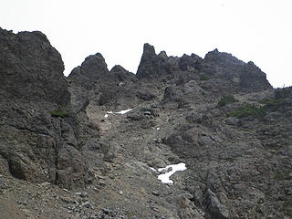 Route to the summit block
