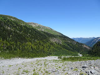 Looking down the creek towards Goat Island Mountain