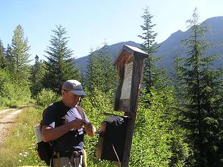 Signing in at the Deception Creek TH