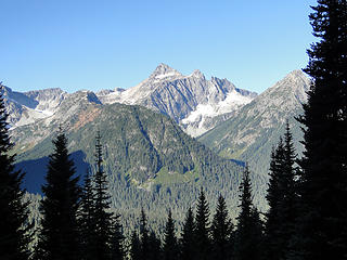 Views towards Black Peak from trail to Cutthroat Pass.