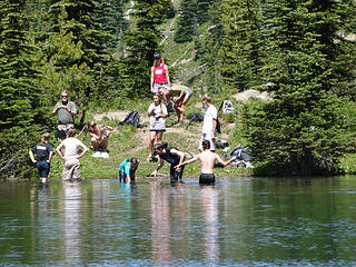 The swim party from my lunch spot just past campsite #2.