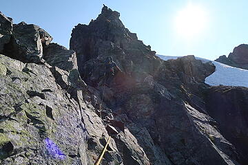 Reed leading a short easy pitch to the grand bivy