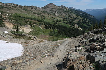 Looking down from Slate Pass