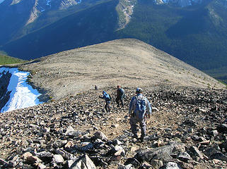 Talus to scree, descending Lost