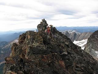 Surveying the scene from Buck's summit