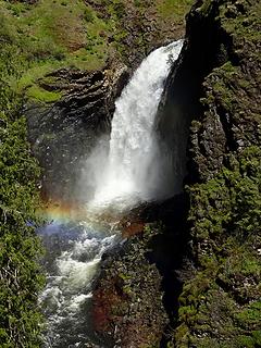 Rainbow at Lower Elk Creek Falls.