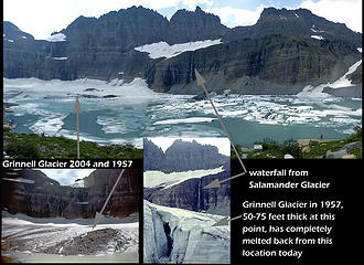 This collage from the net compares 2004 with 1957 ........ when there was no lake.
